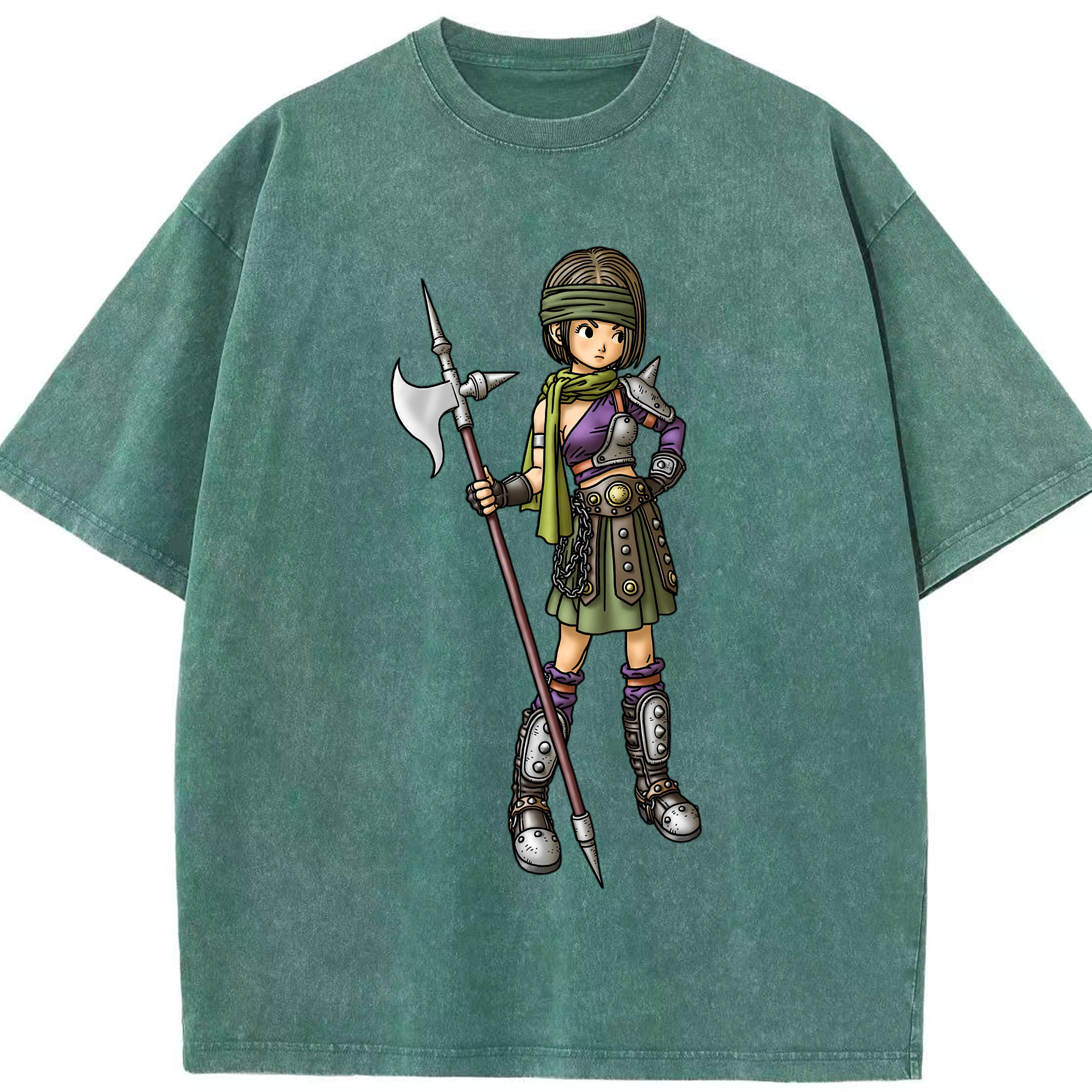 （画像用） ドラゴンクエスト Doragon Kuesuto Dragon Quest 綿100% ヴィンテージ風 半袖Tシャツ（フロントプリント）